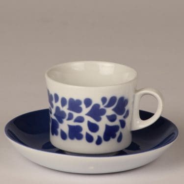 Arabia Varpu kahvikuppi, sininen, suunnittelija , puhalluskoriste, retro