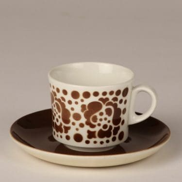 Arabia BR kahvikuppi, ruskea, suunnittelija , puhalluskoriste, retro