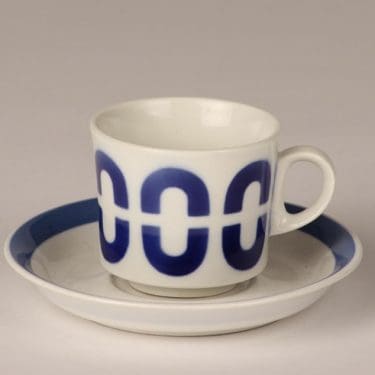 Arabia BR kahvikuppi, sininen, suunnittelija , puhalluskoriste, retro