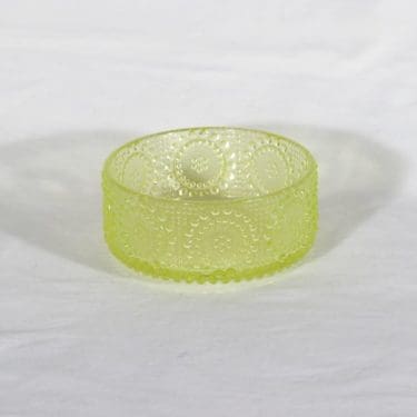 Riihimäen lasi Grapponia malja, keltainen, suunnittelija Nanny Still,