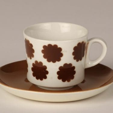 Arabia BR kahvikuppi, ruskea, suunnittelija , puhalluskoriste, retro