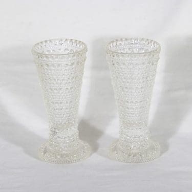 Nuutajärvi Kastehelmi kääntömaljakot, kirkas, 2 kpl, suunnittelija Oiva Toikka,