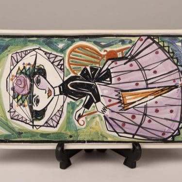 Kupittaan Savi seinätaulu, suunnittelija Laila Zink, käsinmaalattu, signeerattu