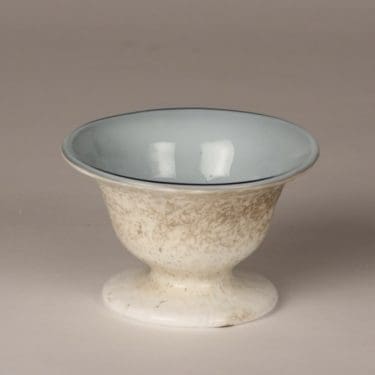 Nuutajärvi Malja taidelasi, sinivalkoinen, suunnittelija Oiva Toikka, signeerattu