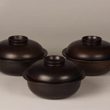 arabia Liekki pikkupata, ruskea, 3 kpl, suunnittelija Ulla Procope,