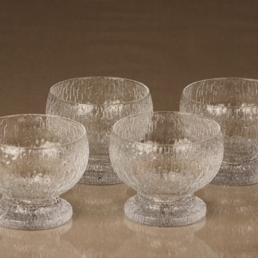 Iittala Kekkerit serving bowls, clear, 4 pcs, designer Timo Sarpaneva