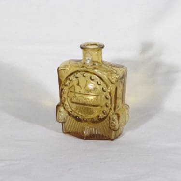 Riihimäen lasi Veturipullo koristepullo, amber, suunnittelija Erkkitapio Siiroinen,