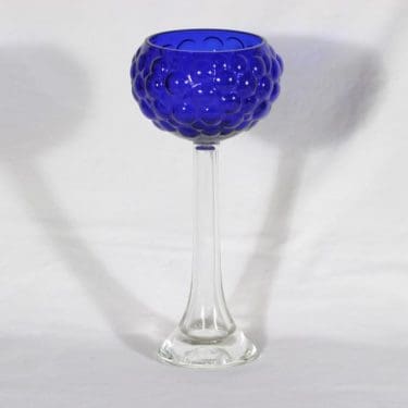 Kumela 5012-250 jalallinen malja, sininen, suunnittelija Kaj Blomqvist,