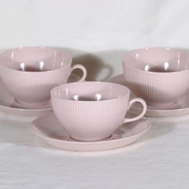 Arabia Sointu teekupit, rosa, 3 kpl, suunnittelija Kaj Franck,