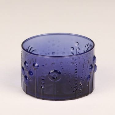 Nuutajärvi Flora jälkiruokakulhot, tumma lila, suunnittelija Oiva Toikka,