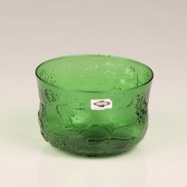 Nuutajärvi Fauna jälkiruokakulho, vihreä, suunnittelija Oiva Toikka,