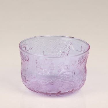 Nuutajärvi Fauna jälkiruokakulho, ametisti, suunnittelija Oiva Toikka,