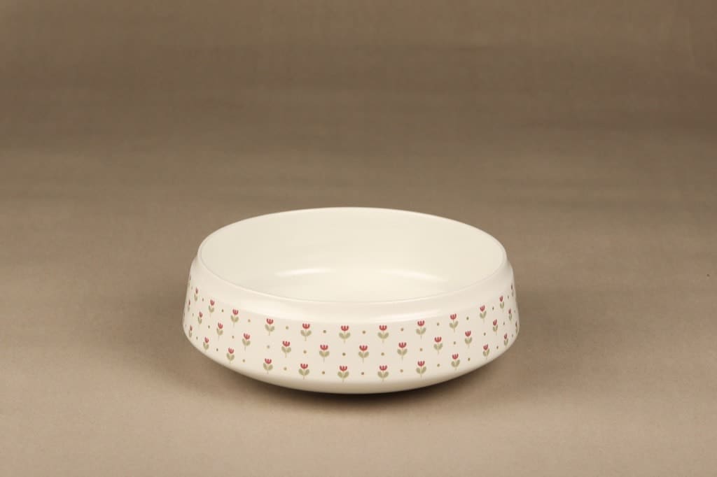 Arabia Miniflora kulho, valkoinen, suunnittelija Esteri Tomula, serikuva, kukka-aihe