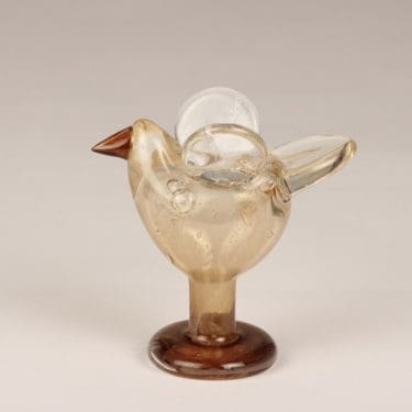 Nuutajärvi koristelintu, Sieppo, suunnittelija Oiva Toikka, Sieppo, signeerattu