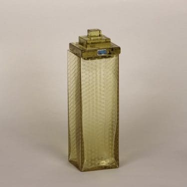 Nuutajärvi Kuninkaiden laakso taidelasi, keltainen, suunnittelija Markku Salo, signeerattu