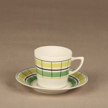 Arabia Verkko kahvikuppi, käsinmaalattu, suunnittelija Esteri Tomula, käsinmaalattu, retro