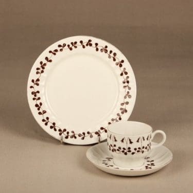 Arabia Vanamo kahvikuppi, 3-osainen, suunnittelija Esteri Tomula, 3-osainen, serikuva