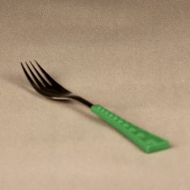 Hackman Colorina haarukka, vihreä, suunnittelija Nanny Still, retro