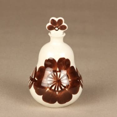 Arabia Köökki etikkapullo, ruskea, suunnittelija Gunvor Olin-Grönqvist, käsinmaalattu, signeerattu