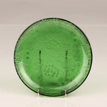 Nuutajärvi Fauna lautanen, vihreä, suunnittelija Oiva Toikka,