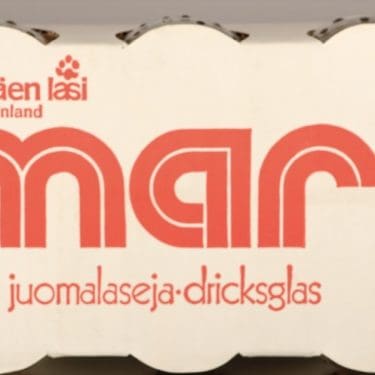 Riihimäen lasi Mari juomalasi, kirkas, 6 kpl, suunnittelija , retro