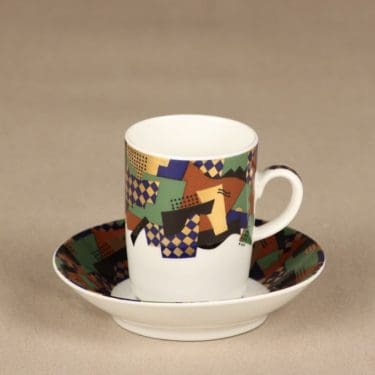 Arabia Festivo mokkakuppi, monivärinen, suunnittelija Heikki Orvola,