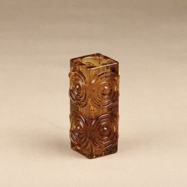 Riihimäen lasi Rengas kääntömaljakko, ruskea, suunnittelija Tamara Aladin,