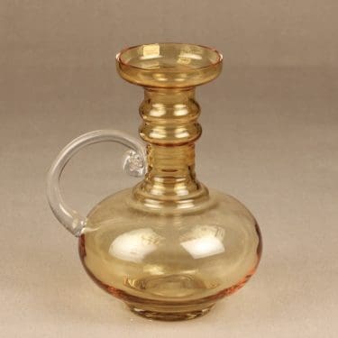 Riihimäen lasi Kleopatra maljakko, amber, suunnittelija Tamara Aladin,