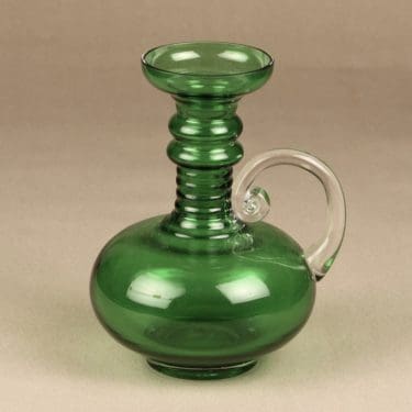 Riihimäen lasi Kleopatra maljakko, vihreä, suunnittelija Tamara Aladin,