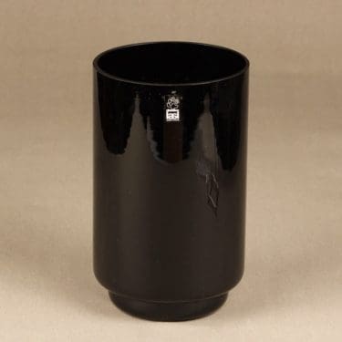 Riihimäen lasi Sesi maljakko, musta, suunnittelija Erkkitapio Siiroinen,