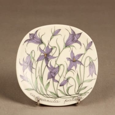 Arabia Botanica koristelautanen, Harakankello, suunnittelija Esteri Tomula, Harakankello, serikuva, kukka-aihe