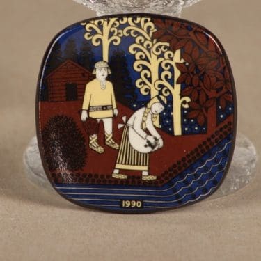Arabia Kalevala factory visit mini wall plate 1990 Raija Uosikkinen