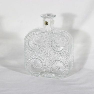 Riihimäen lasi Grapponia koristepullo, kirkas, suunnittelija Nanny Still,