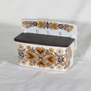 Arabia Sirpa suola-astia, oranssi, suunnittelija Raija Uosikkinen, serikuva, retro