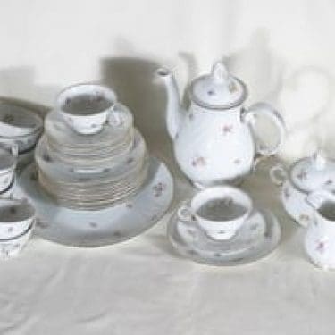 Arabia RE kahviastiasto 10:lle, kukkakuvio, suunnittelija , kukkakuvio, siirtokuva