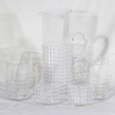 Riihimäen lasi Grappo kaadin 1.5 l ja grogilasit 30 cl, kirkas, 6 kpl, suunnittelija Nanny Still,