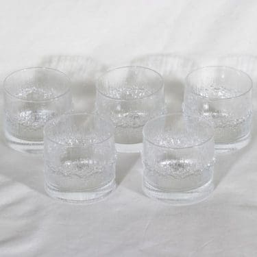 Iittala Niva viskilasit, kirkas, 5 kpl, suunnittelija Tapio Wirkkala, 20 cl