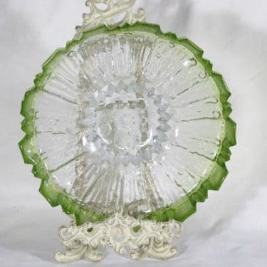 Humppila Ulpukka malja, vihreä, suunnittelija Tauno Wirkkala, laakea