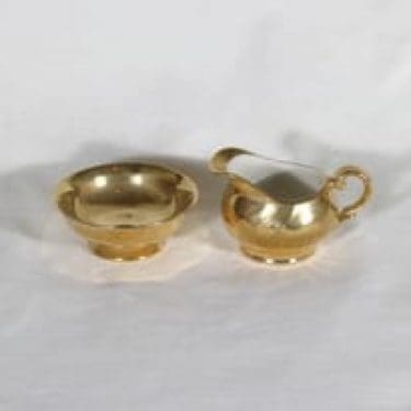 Arabia RE 0 sokerikko ja kermakko, kultakoriste, suunnittelija , kultakoriste, kullattu