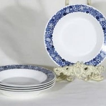 Arabia lautaset, kukkakuvio, 5 kpl, suunnittelija , kukkakuvio, syvä