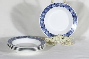 Arabia soup plates, flower motive, 5 pcs