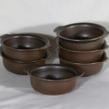 Arabia Ruska annosmaljat, ruskea, 6 kpl, suunnittelija Ulla Procope,