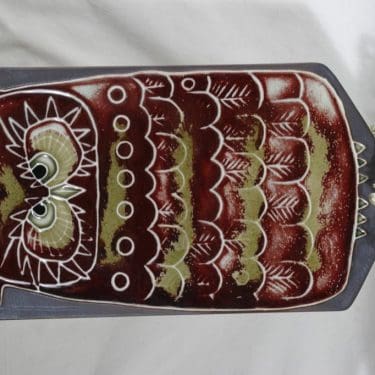 Arabia Pöllö seinälaatta, käsinmaalattu, suunnittelija Annikki Hovisaari, käsinmaalattu, massiivinen, signeerattu