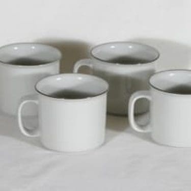 Arabia Fennica teemukit, 45 cl, 4 kpl, suunnittelija Richard Lindt, 45 cl, viivakoriste