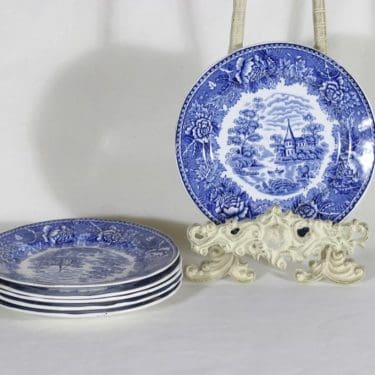 Arabia Maisema katelautaset, 6 kpl, suunnittelija , pieni, kuparipainokoriste