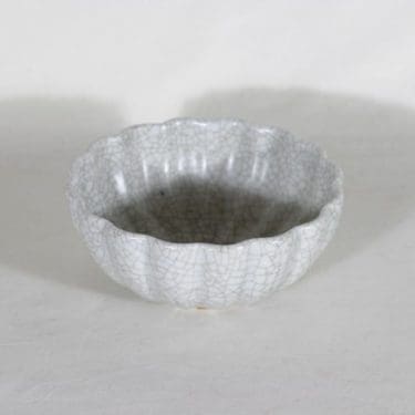 Arabia Craquele kulho, harmaa, suunnittelija Kurt Ekholm, pieni