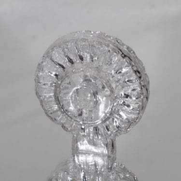Riihimäen lasi Corona taide-esine, signeerattu, suunnittelija Helena Tynell, signeerattu, pieni, kristalli