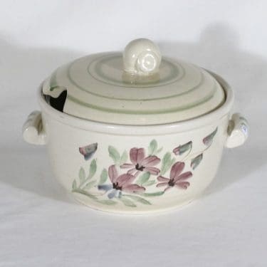 Kupittaan savi liemikulho, käsinmaalattu, suunnittelija , käsinmaalattu, signeerattu