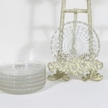 Nuutajärvi leivoslautaset, kirkas, 6 kpl, suunnittelija ,