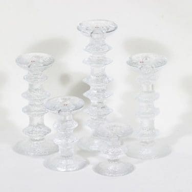 Iittala Festivo kynttilänjalat, kirkas, 5 kpl, suunnittelija Timo Sarpaneva,
